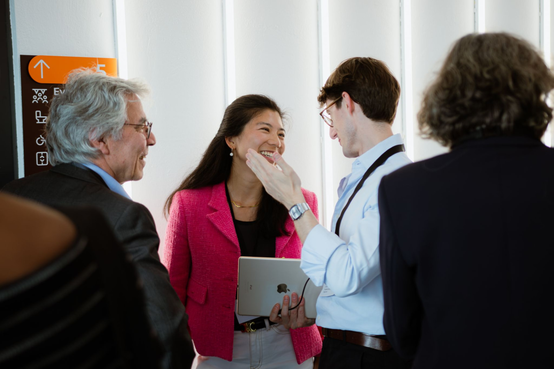 David sharing a conversation with a small group at the Nucleate Innovation Forum in Berlin