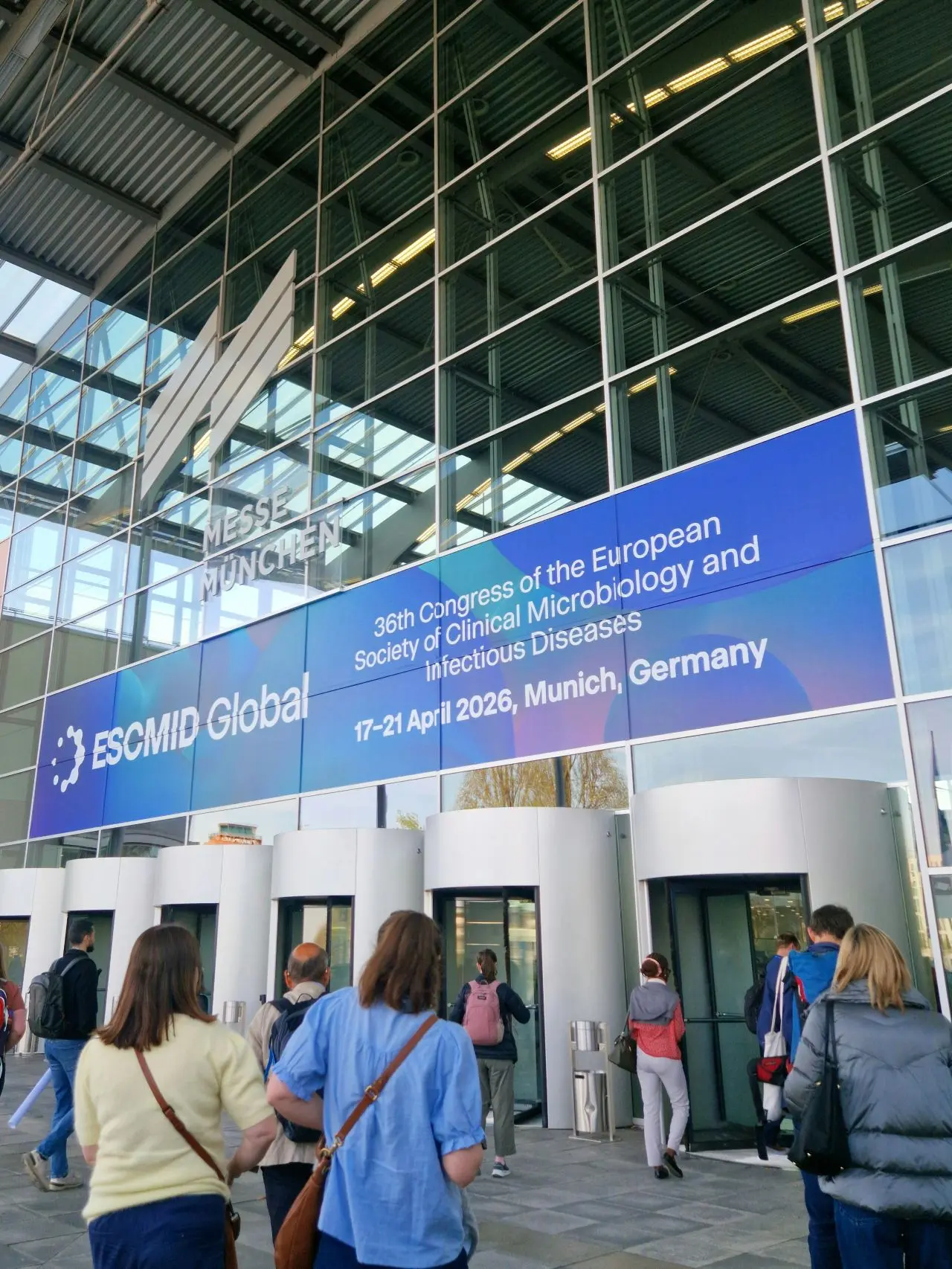 The ESCMID Global 2026 entrance at Messe München.